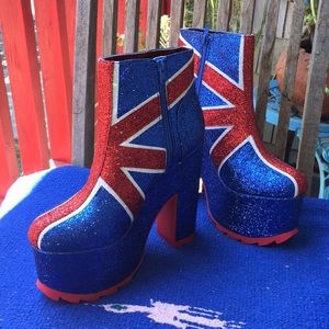 Y.R.U. Nightmare Union Jack British Flag Spice Girls Heels